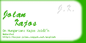 jolan kajos business card